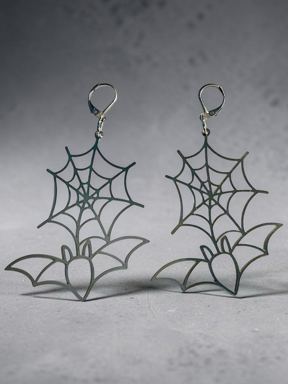 🆕 Bats and Spider Web Laser Cut Dangle Earrings